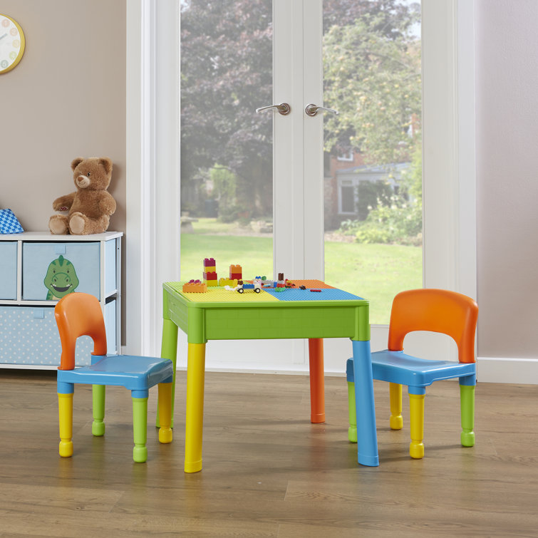 Kids 3 Piece Square Play Or Activity Table and Chair Set